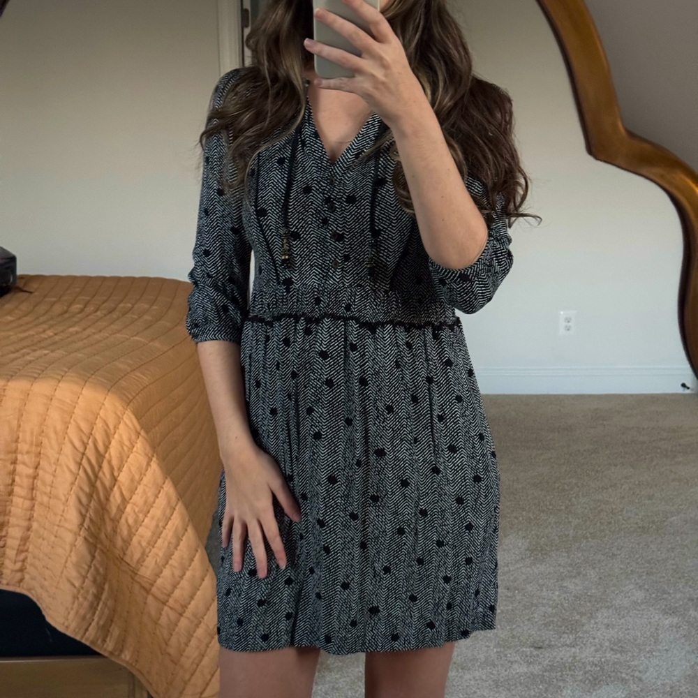 Anthropologie Maeve black mini dress